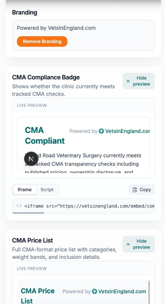 Branded Compliance Widgets — mobile
